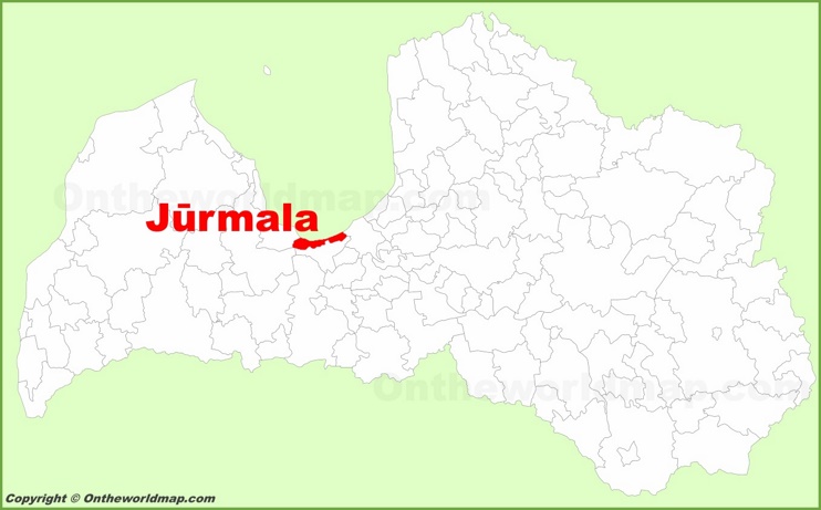 Jūrmala location on the Latvia Map