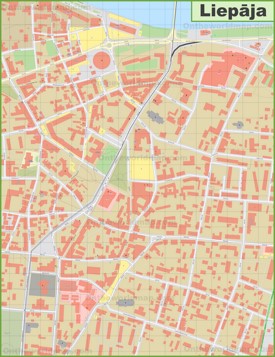 Liepāja city center map