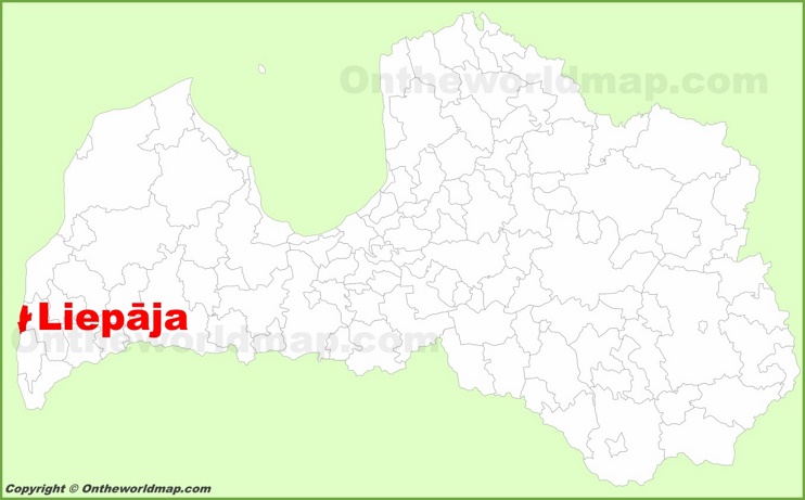 Liepāja location on the Latvia Map