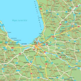 Riga area road map
