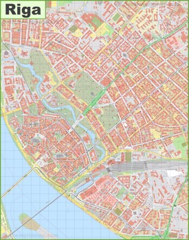 Riga city center map
