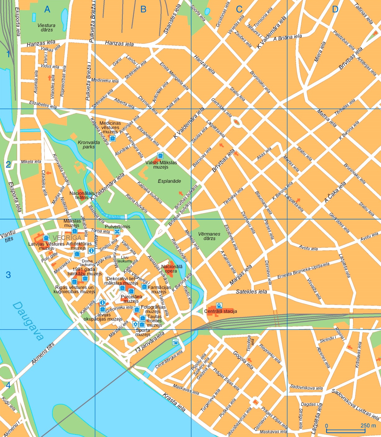 Riga Sightseeing Map Ontheworldmap Com