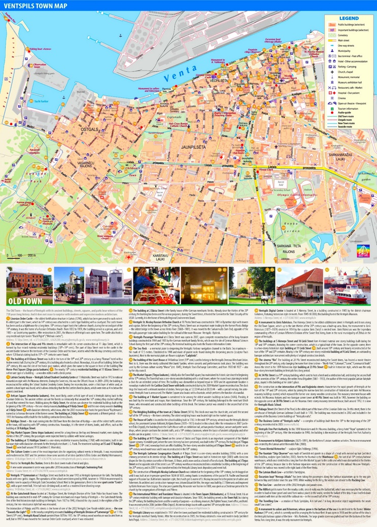 Ventspils hotels and sightseeings map