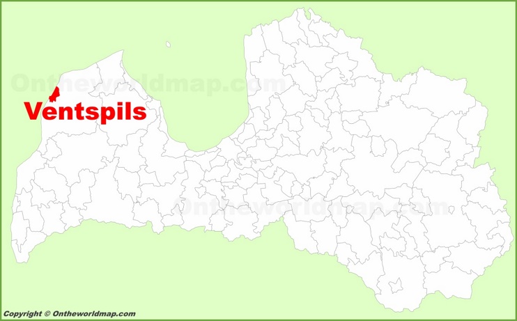 Ventspils location on the Latvia Map