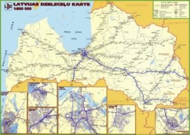 Latvia railway map