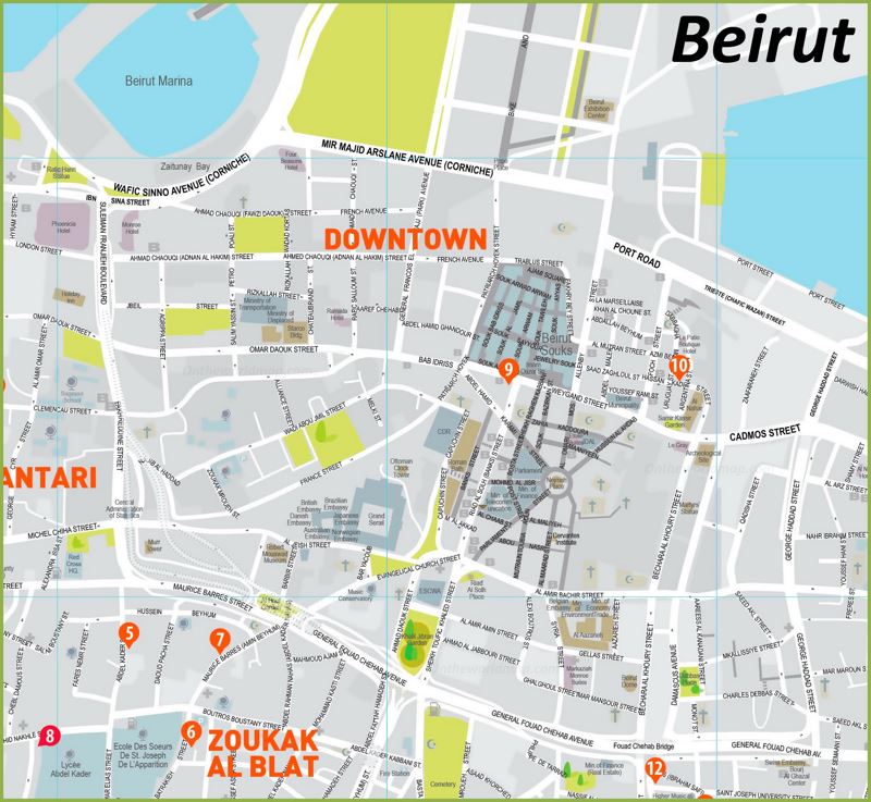Downtown Beirut Map