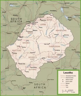 Lesotho political map