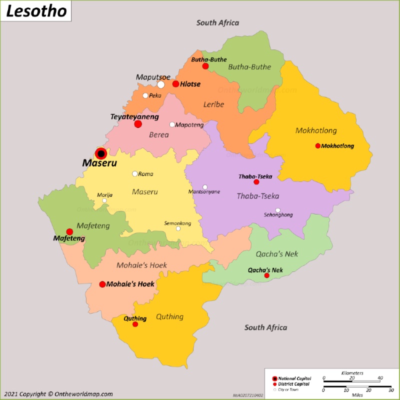 Map Of Lesotho Max 