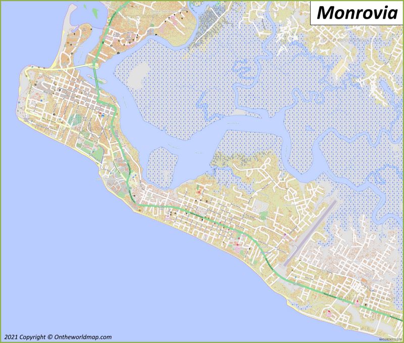 Monrovia Map | Liberia | Detailed Maps of Monrovia