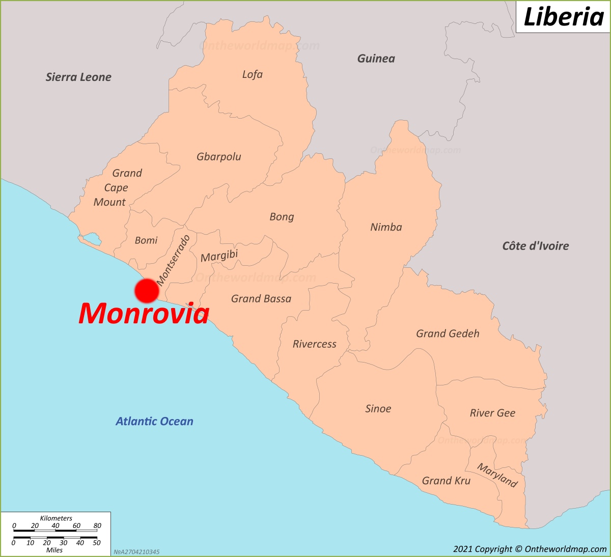 Monrovia Location Map