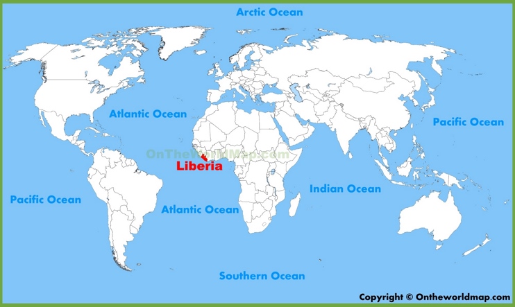 Liberia location on the World Map