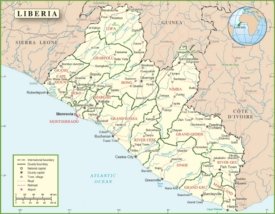 Liberia political map