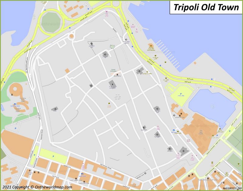 Tripoli Map | Libya | Detailed Maps of Tripoli | Tripoli Old Town Map