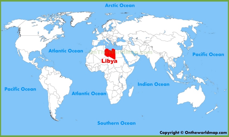 Libya location on the World Map