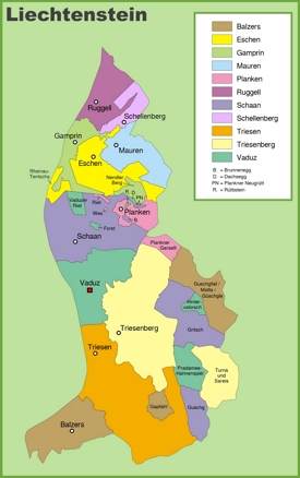 Liechtenstein Municipality Map