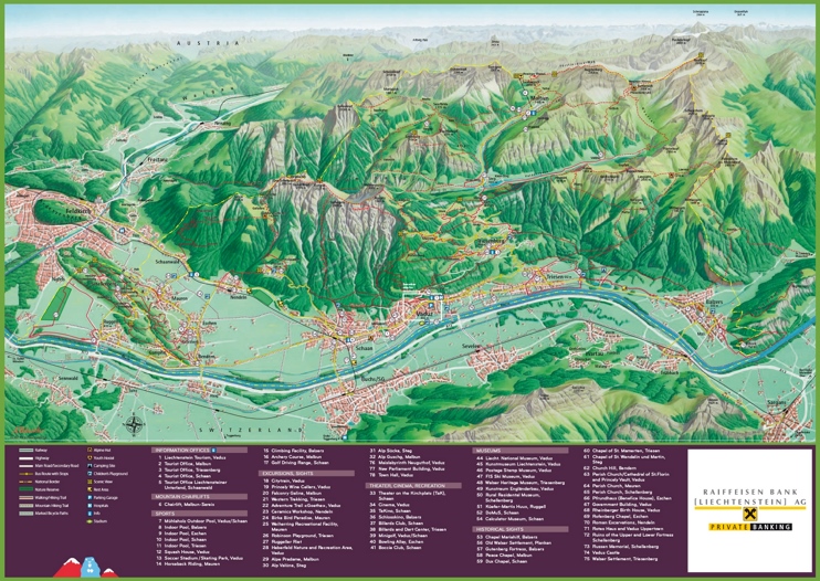 Liechtenstein tourist map