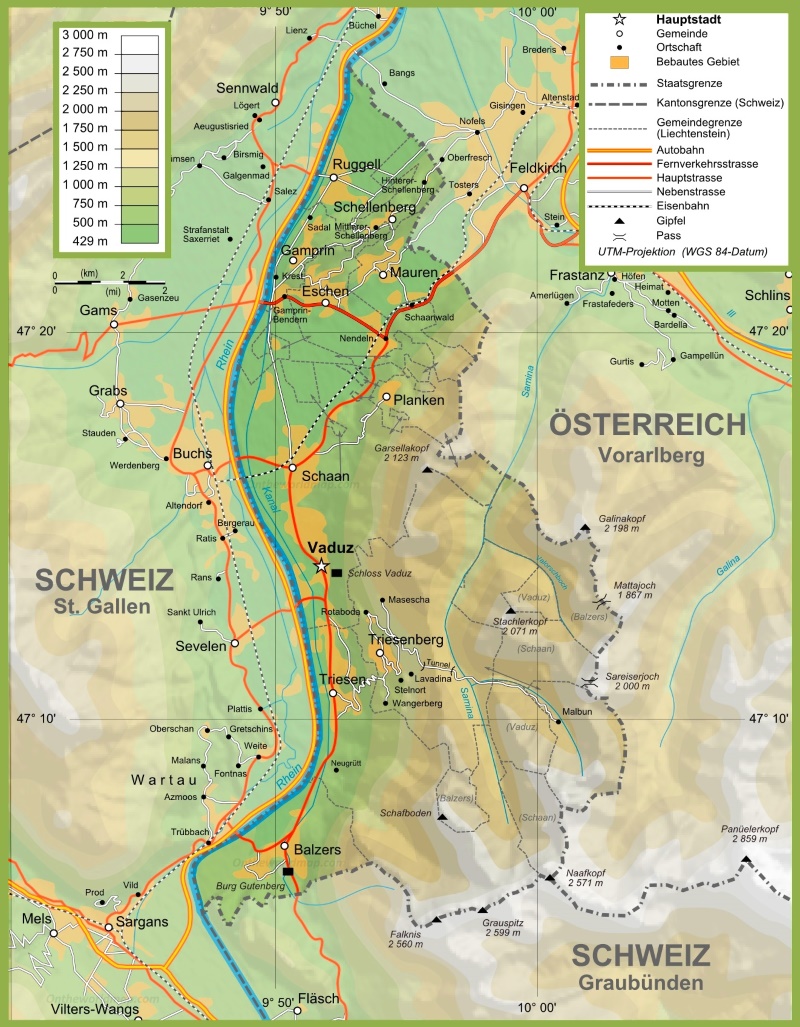 Topographic map of Liechtenstein