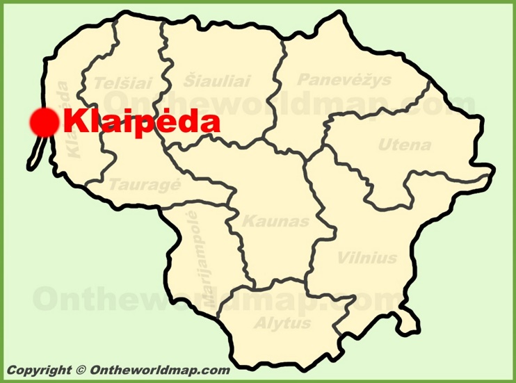Klaipėda location on the Lithuania Map