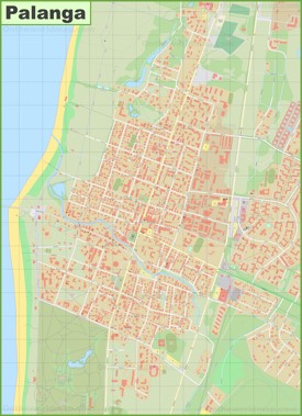 Large detailed map of Palanga