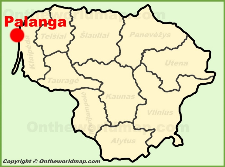 Palanga location on the Lithuania Map
