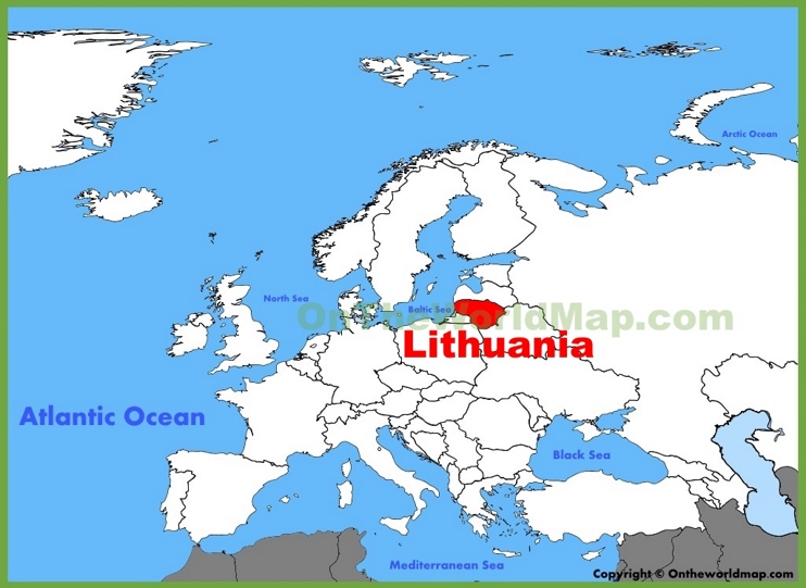 Lithuania location on the Europe map