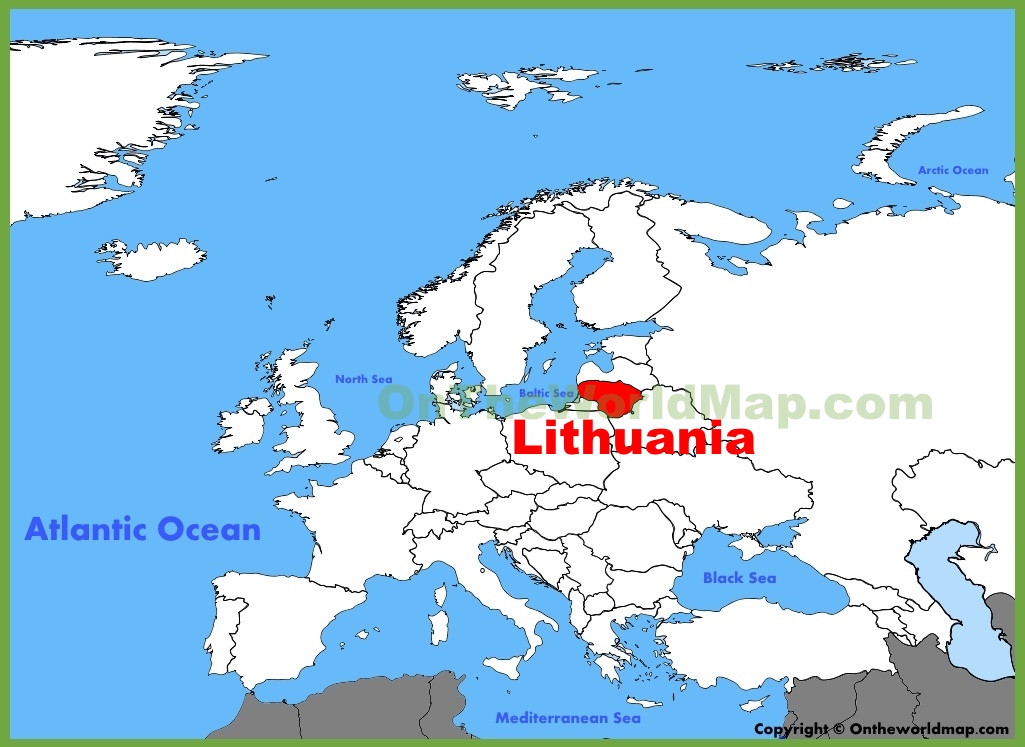 Lithuania location on the Europe map - Ontheworldmap.com