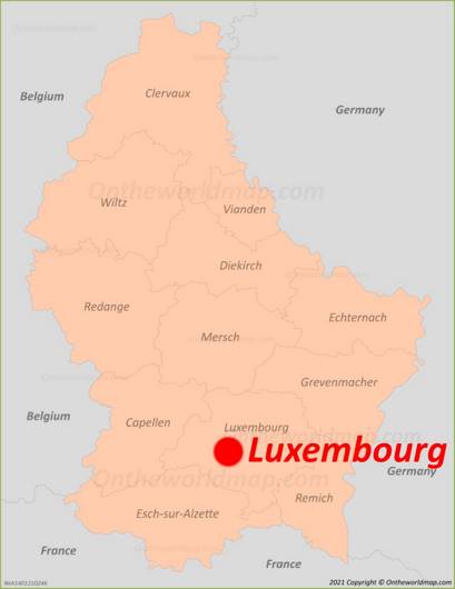Luxembourg City Location Map