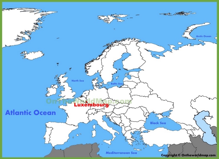 Luxembourg location on the Europe map
