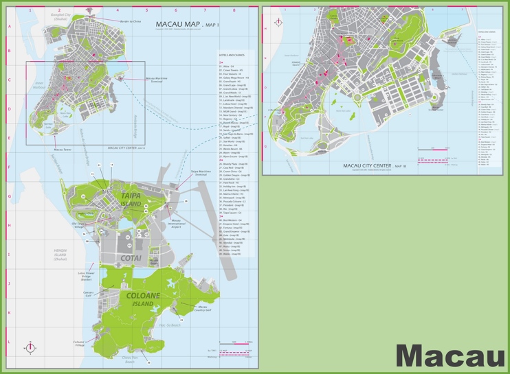 Macau hotel and casino map