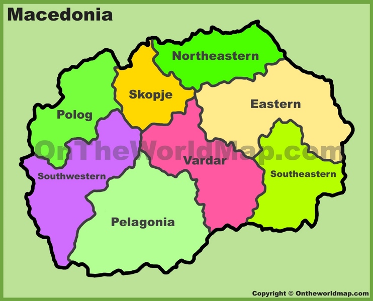 Administrative map of Macedonia