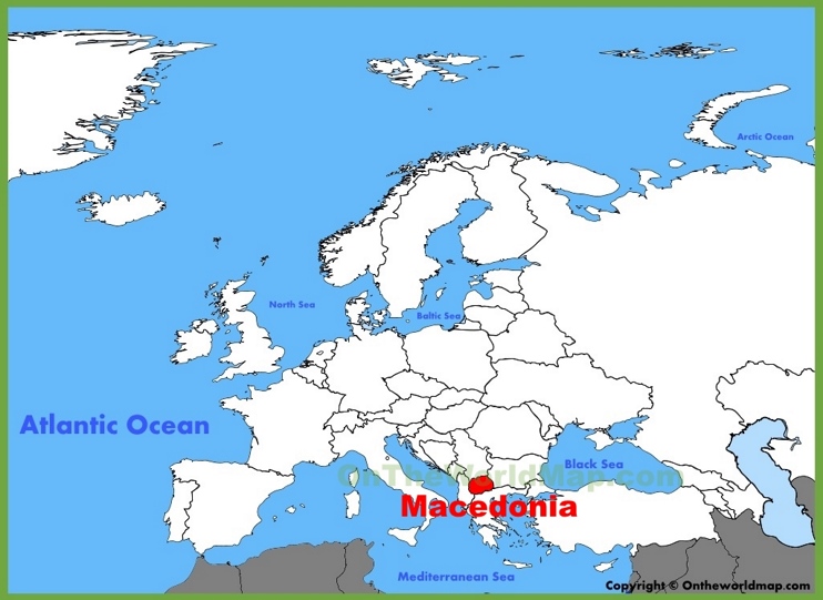 Macedonia location on the Europe map