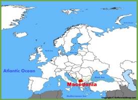 North Macedonia location on the Europe map