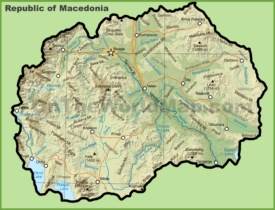 North Macedonia physical map