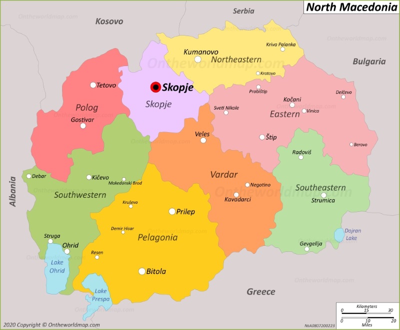 Map of North Macedonia