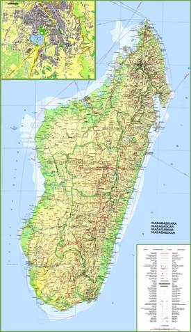 Large detailed map of Madagascar