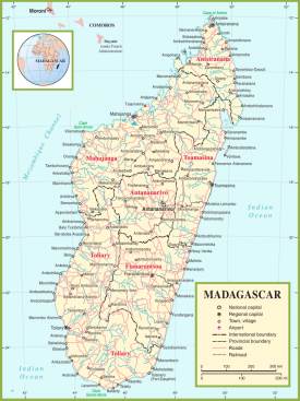 Madagascar political map