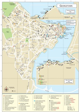George Town tourist attractions map