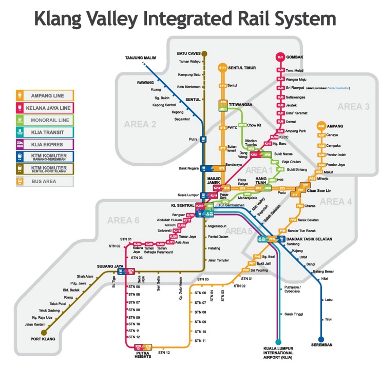Kuala Lumpur Rail Map Max 