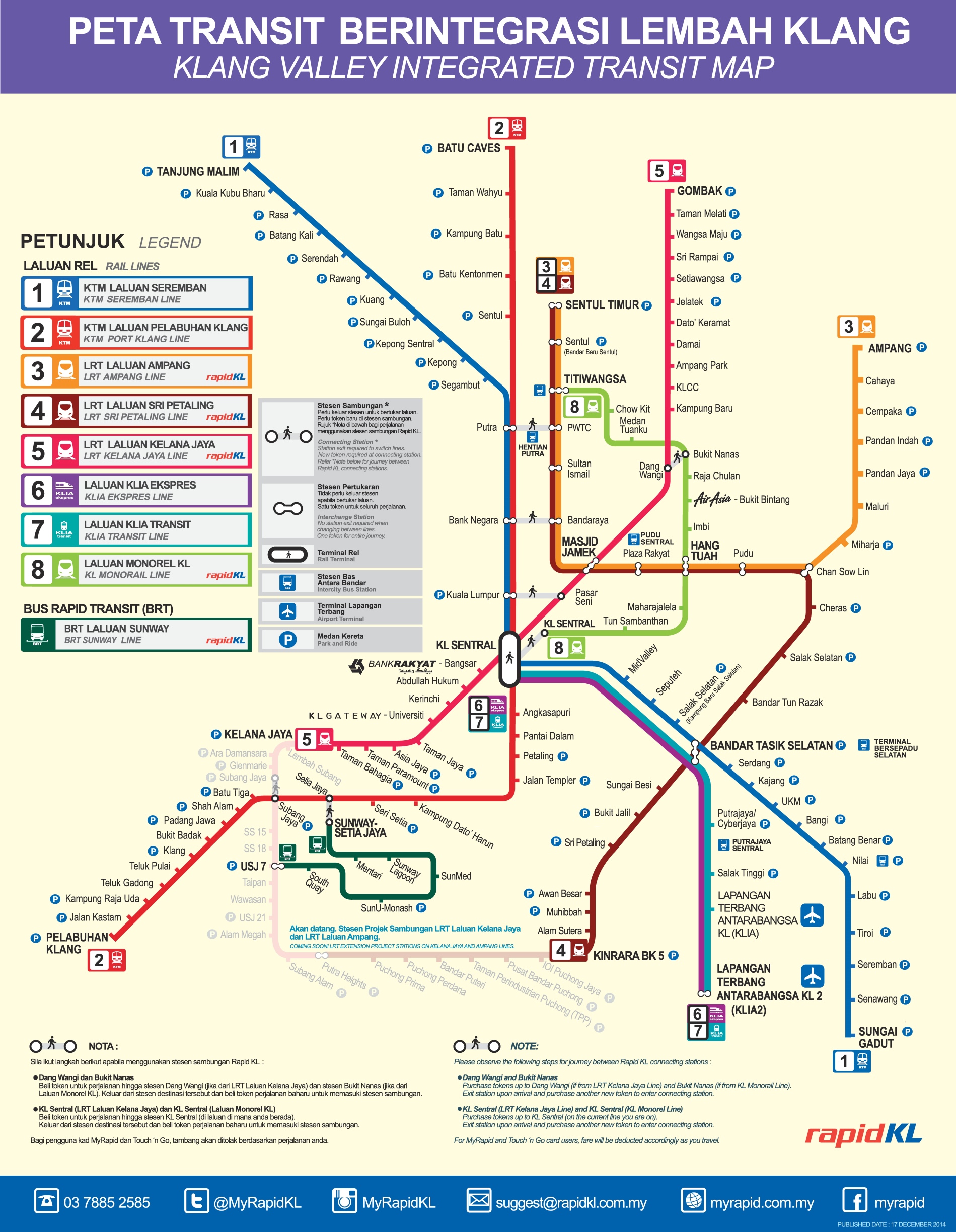 Kuala Lumpur transport map - Ontheworldmap.com