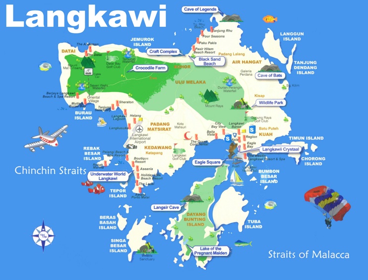 Langkawi tourist map