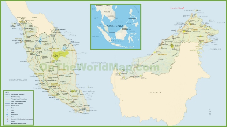 Malaysia tourist map
