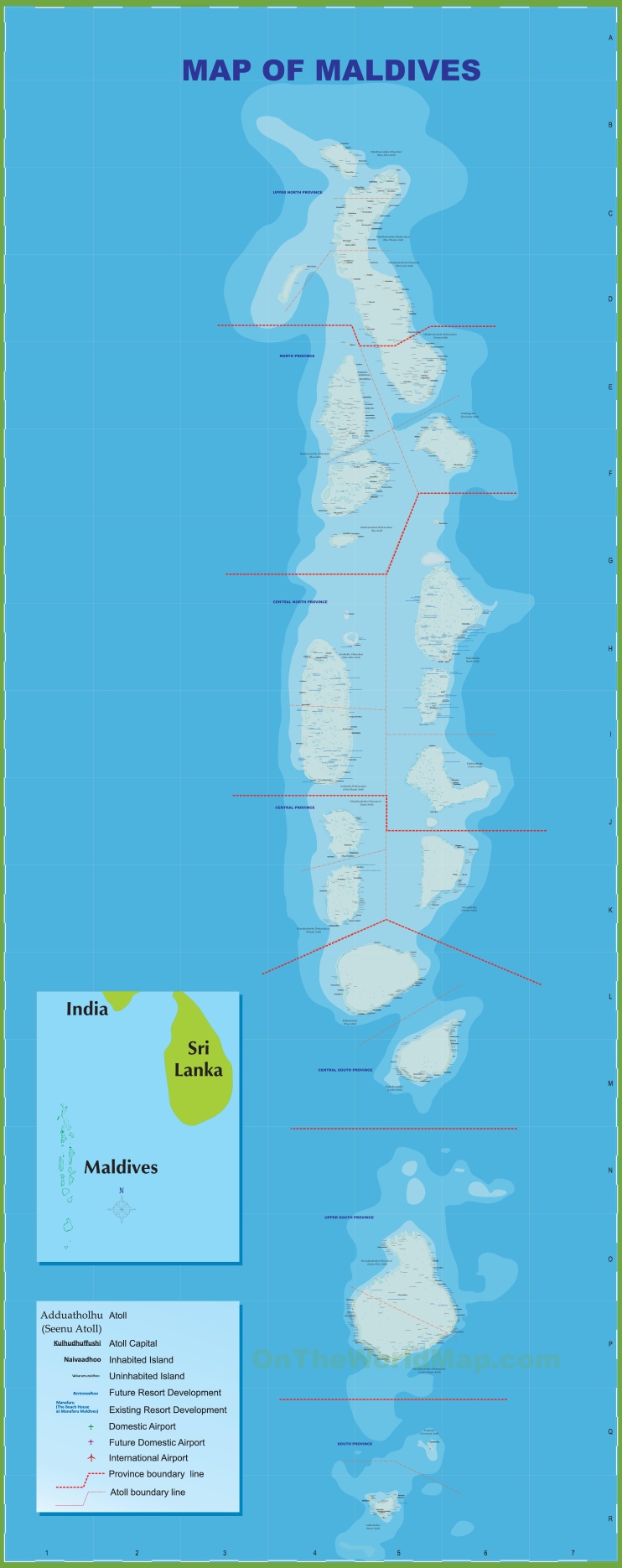 Administrative divisions map of Maldives
