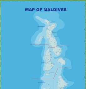 Administrative divisions map of Maldives