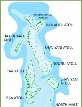 Maldives atoll map