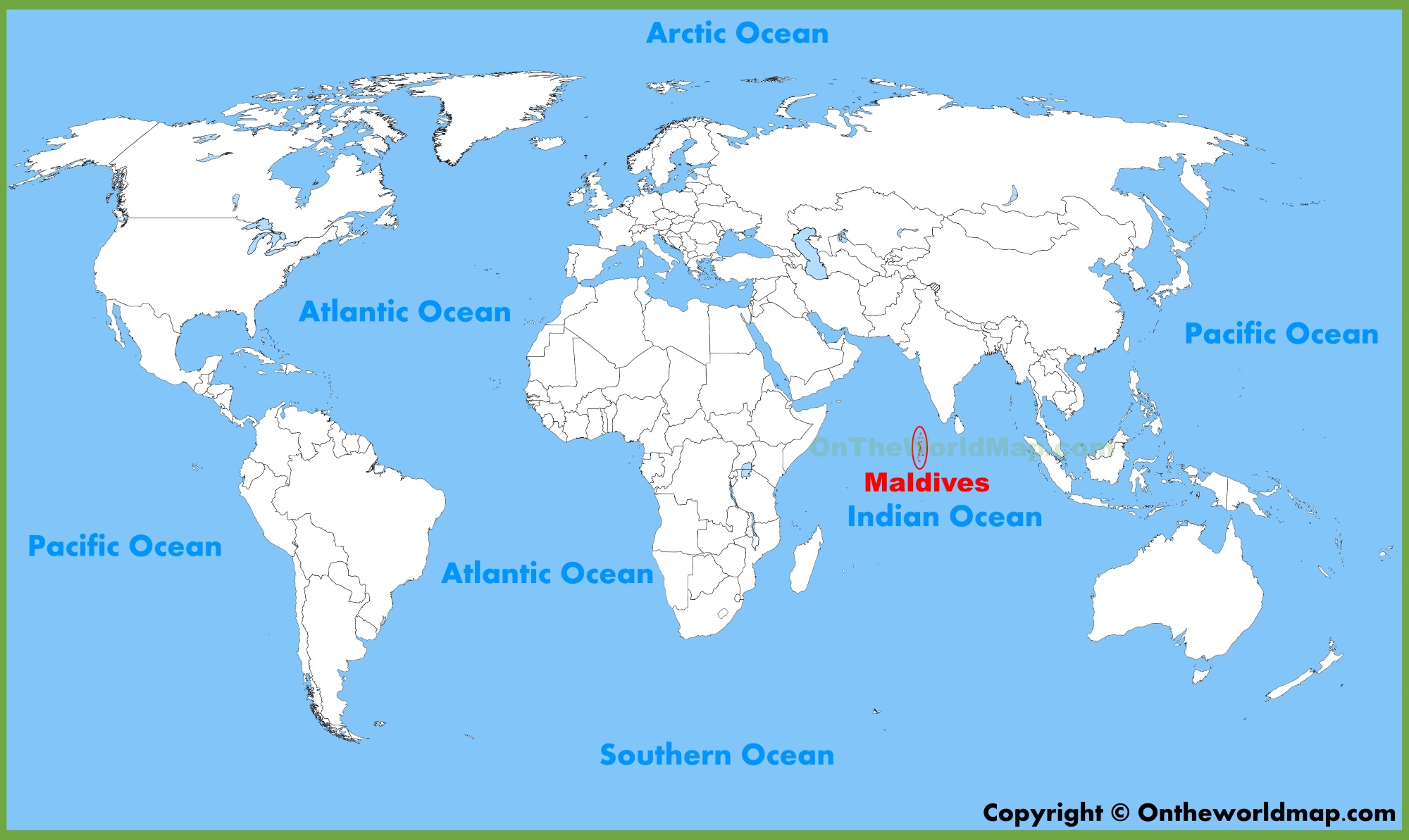 Geographical Location of Maldives in the Indian Ocean
