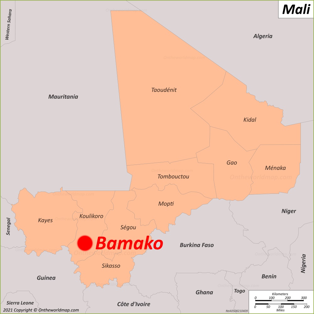 Where Is Bamako Mali On A Map Bamako Map | Mali | Detailed Maps Of Bamako