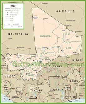 Mali political map