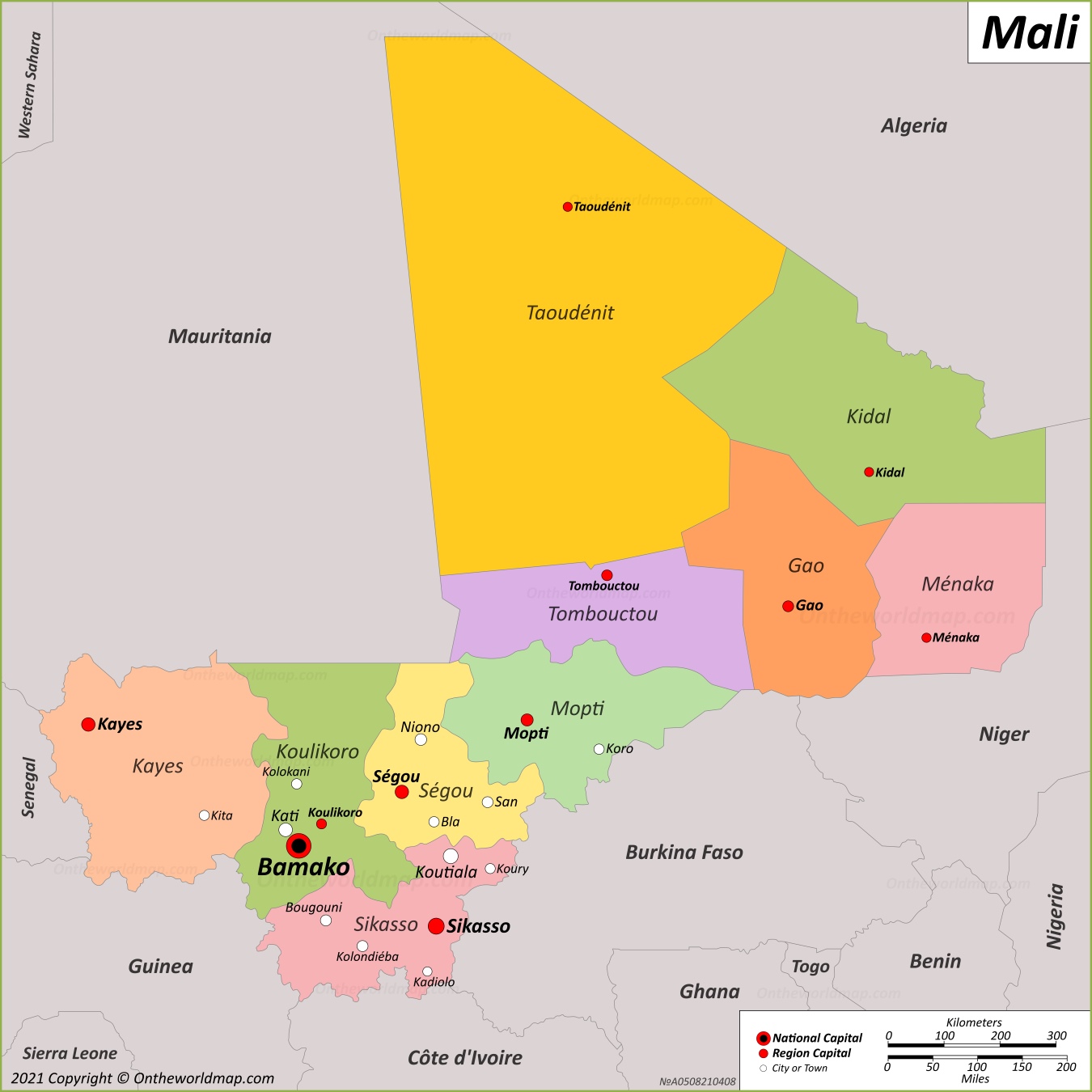 Mali Map Detailed Maps Of Republic Of Mali