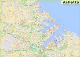 Detailed Map of Surroundings of Valletta