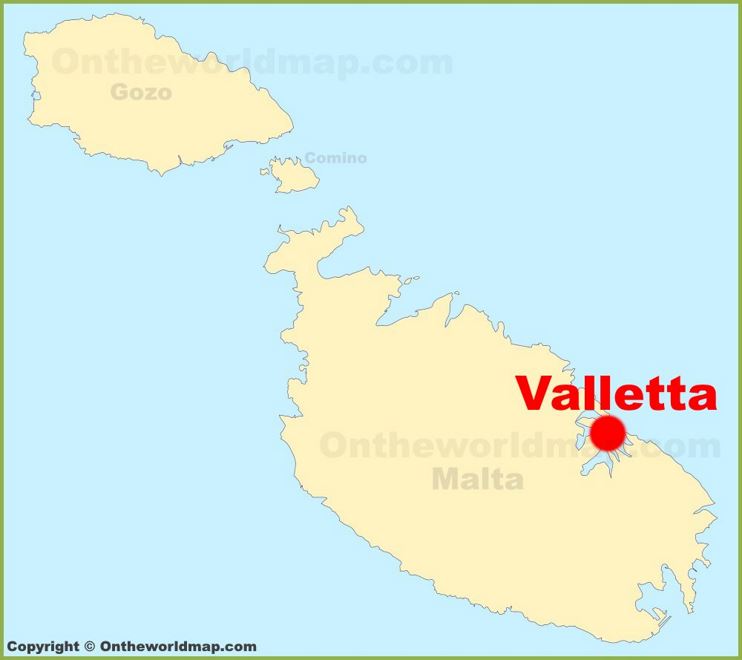 Valletta location on the Malta map